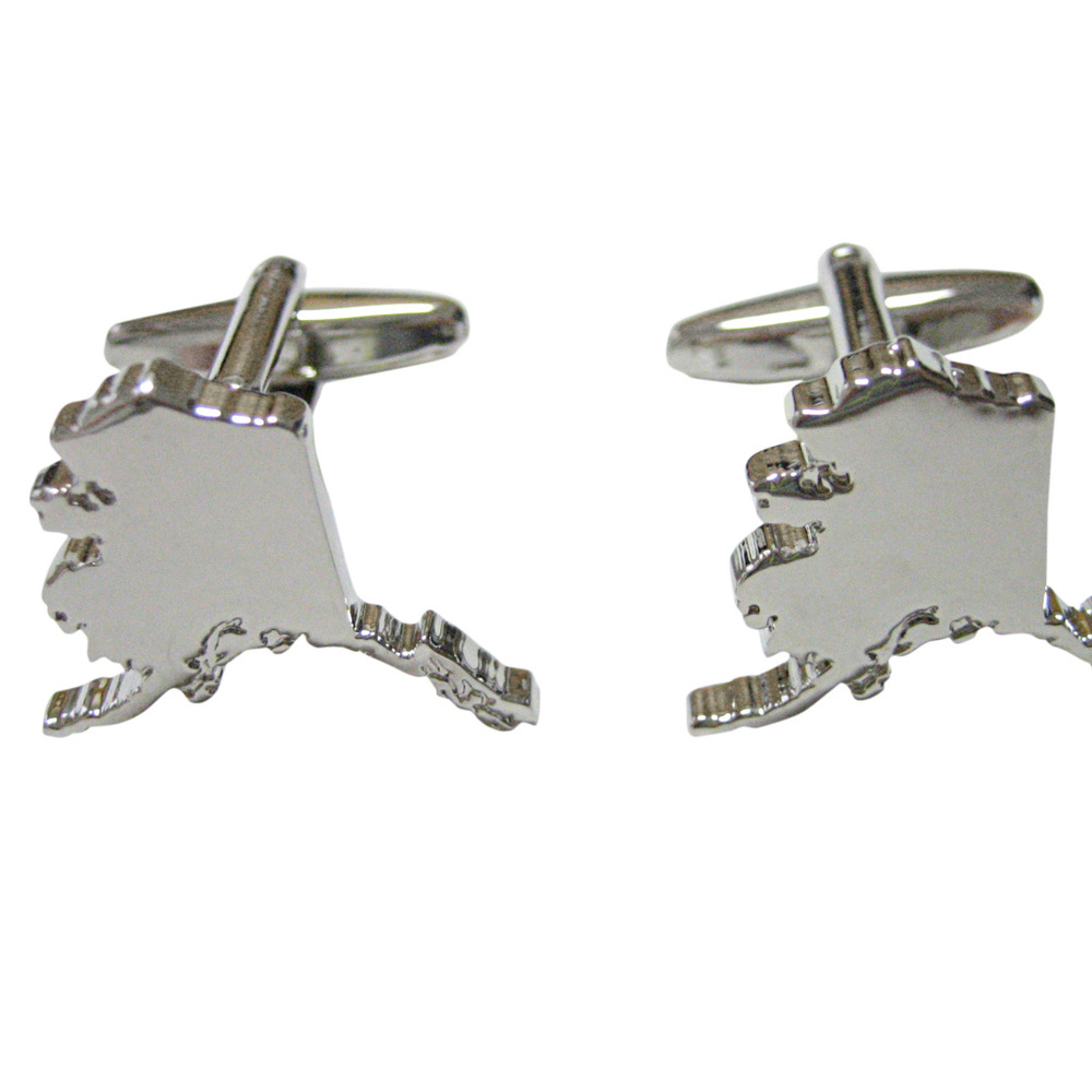 Alaska State Map Shape Cufflinks - image 1